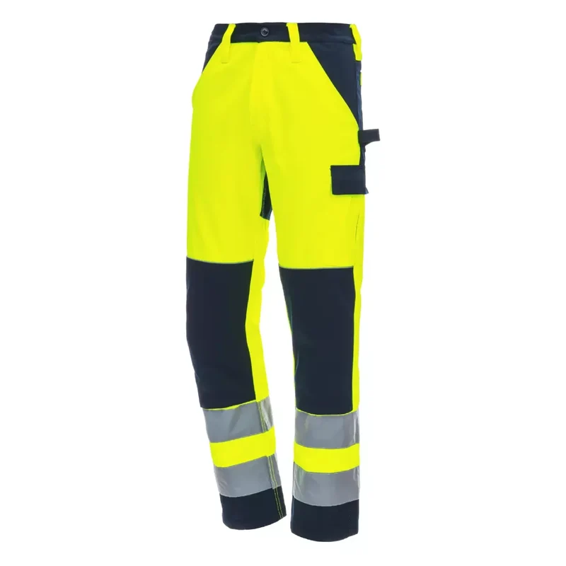 MOTION TEX VIZ, Warnschutz-Arbeitshose neongelb/marineblau Gr. 102