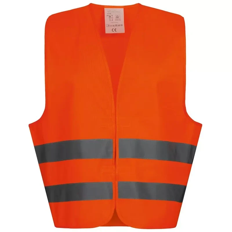Warnweste KARL, aus Polyester, Farbe orange, mit Schulterreflexband