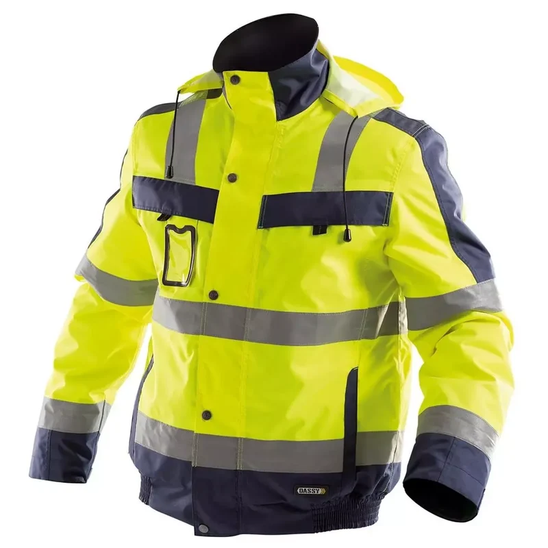 Warnschutz-Winterjacke Lima, Farbe Farbe neongelb/dunkelblau, Gr. M