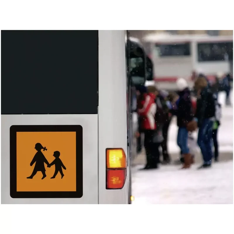 Schulbusschild, Magnetfolie, orange reflektierend RA1, 600x600 mm