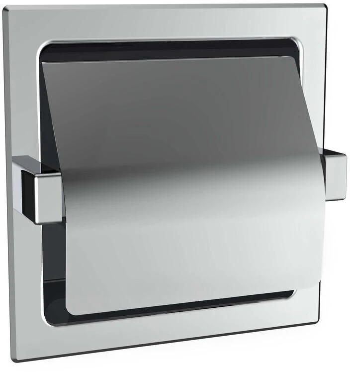 EMCO system 2 Einbaupapierhalter mit Deckel, chrom – verchromter Stahl, 160 mm hoch
